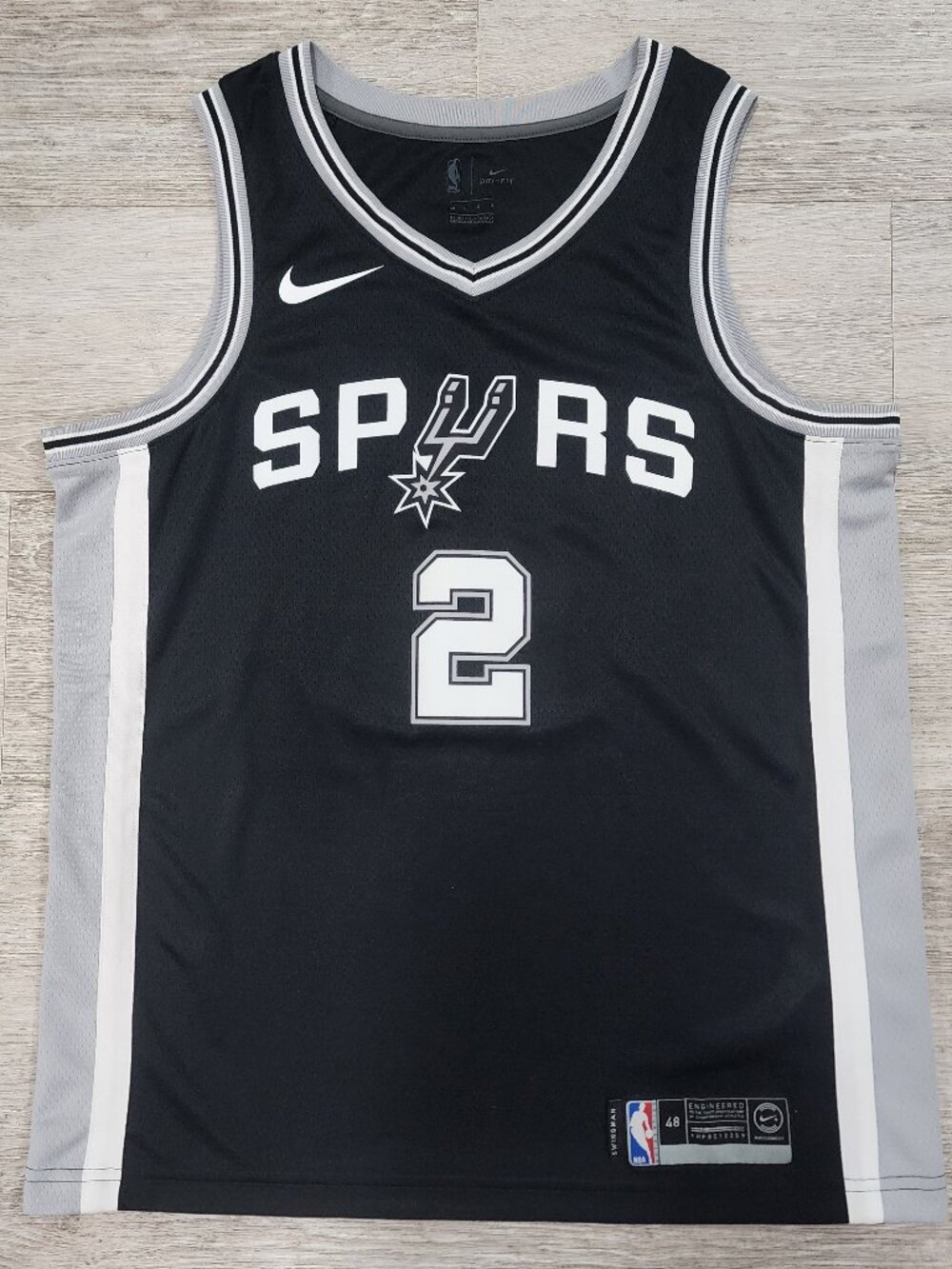 Nike San Antonio Spurs Kawhi Leonard #2 Swingman Home Jersey Men's 48 L Black